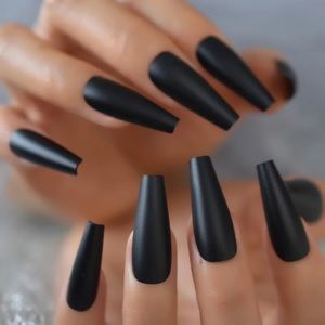 BNIB long matte black press on nails